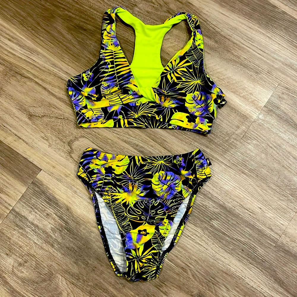 High Waist Plant and Flower Bikini